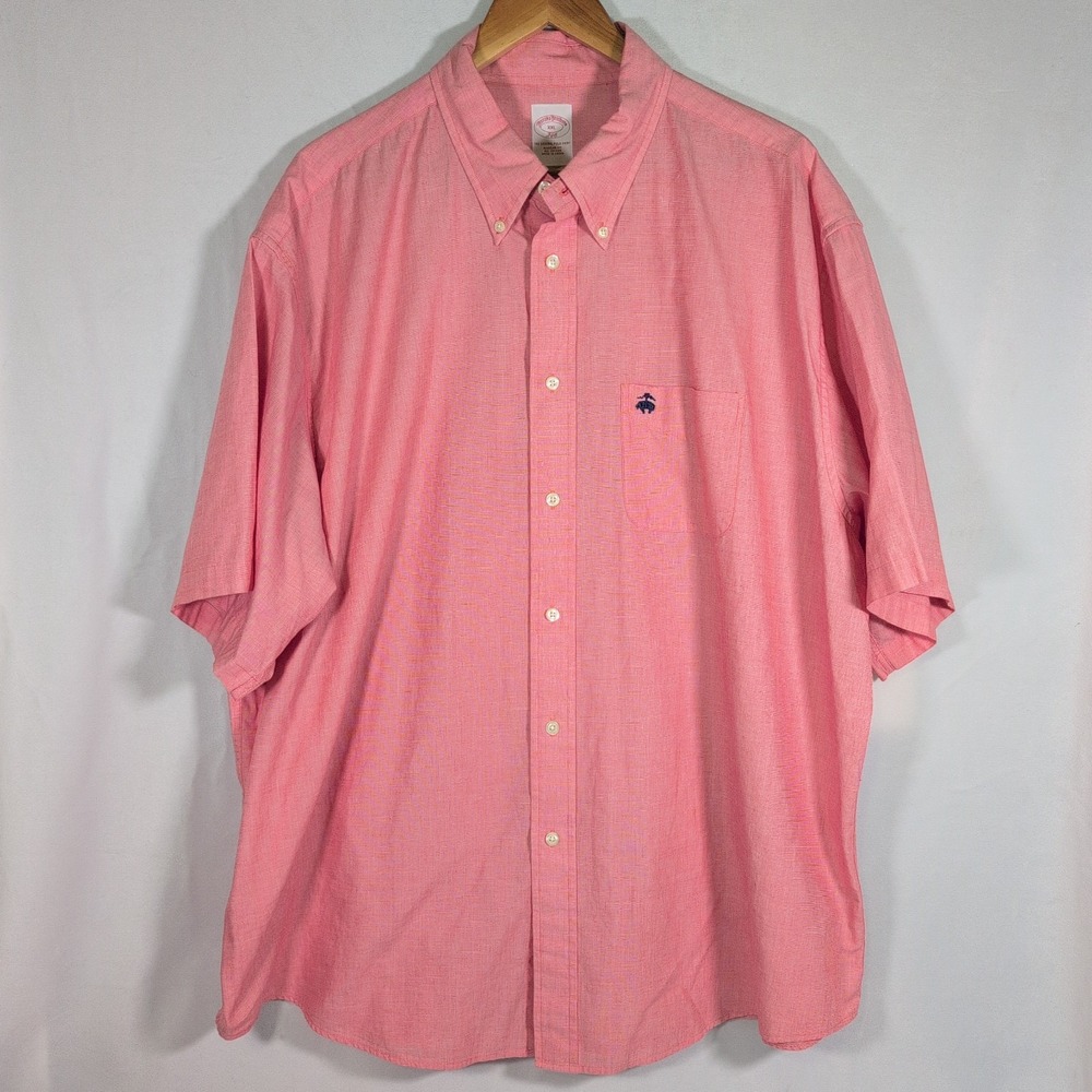 Mens Brooks Brothers The Orginal Polo Shirt 346 Short Sleeve Pink Salmon XXL